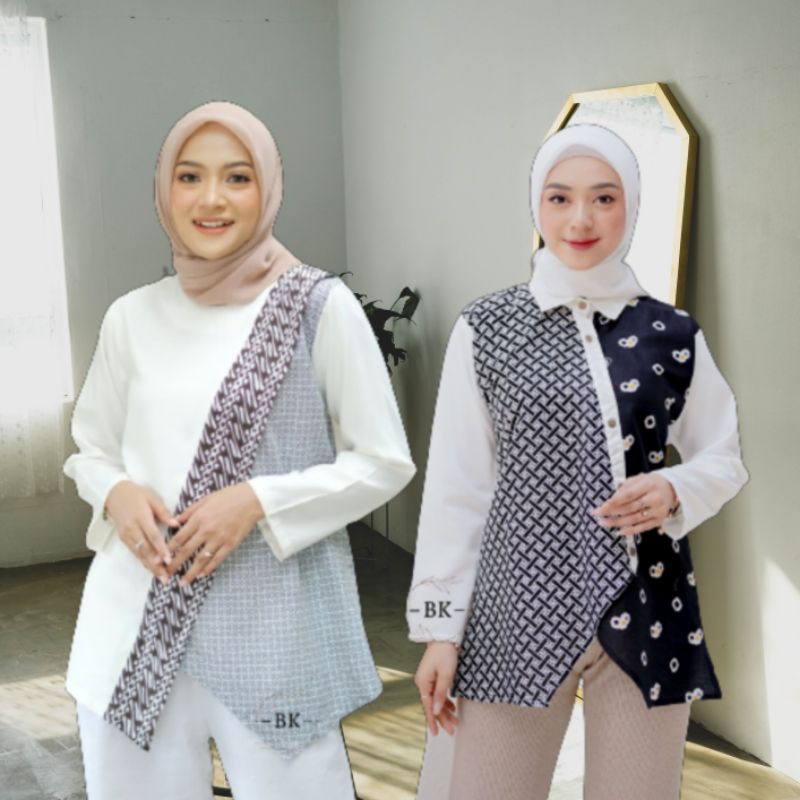 ATASAN BATIK PEREMPUAN WANITA NEW MOTIF KOMBINASI M L XL XXL