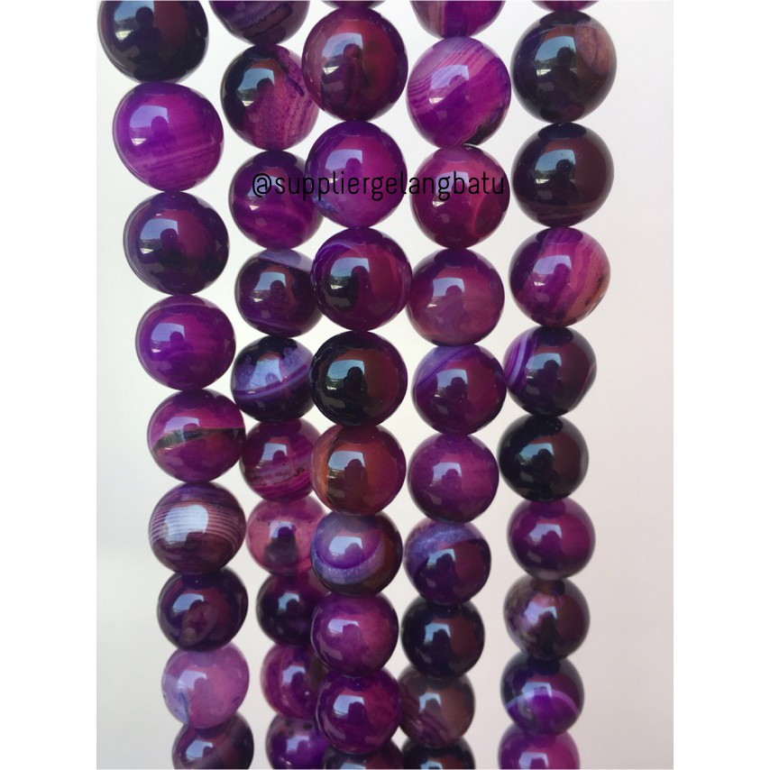 bahan batu kecubung 14mm amethyst aksesoris gelang kalung impor diy necklackle jewellry bracelet