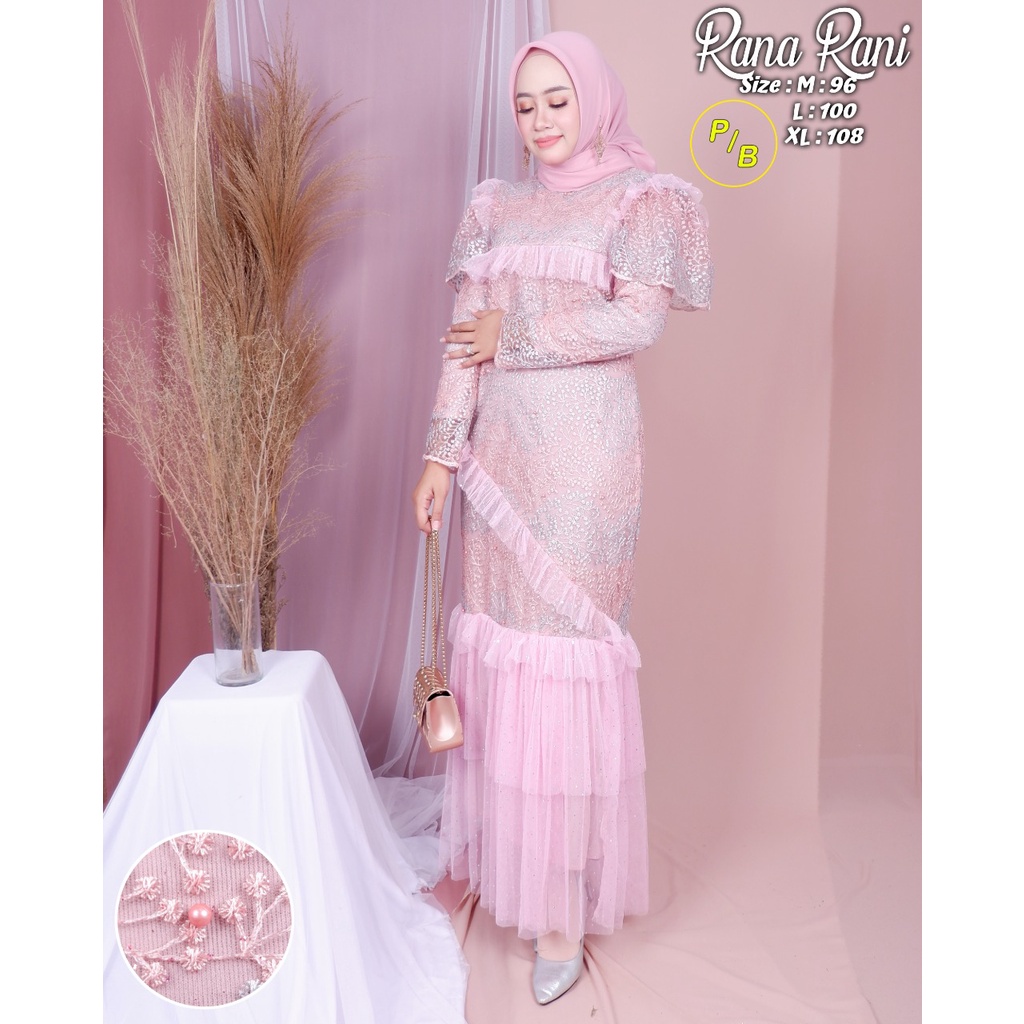 Gamis Tulle Ellsa Dress Brokat Gamis Pesta Gamis Kondangan