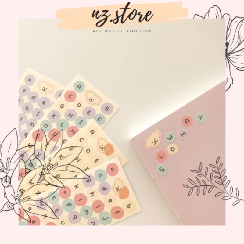 

[naza.id]1 Pc Alphabet Sticker Deco DIY Bujo Planner Aesthetic Sticker