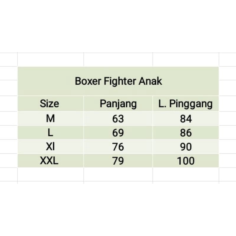 Celana Sirwal anak Boxer fighter anak usia 6 - 18 tahun