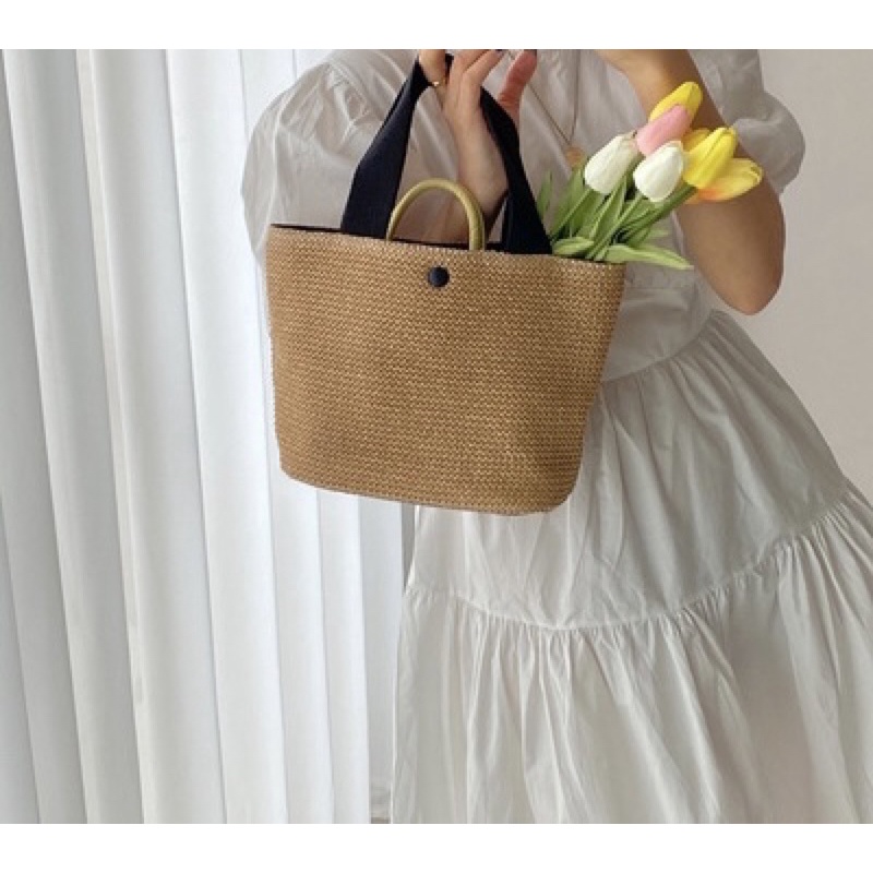 Tas Jinjing Wanita Tas Cewek Woven Retro Straw Bag JS 8061