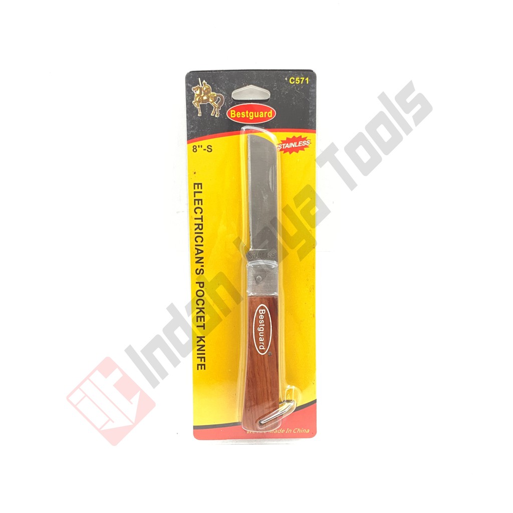 BESTGUARD C571 Pisau Kabel Lurus 8 Inch - Electrician Pocket Knife