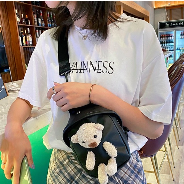 Amadela Story - BEARY Bumbag Wanita Tas Boneka Teddy Bear Tas Anak-Anak Shoulder Bag Tas Selempang Anak-Anak Tas Selempang Wanita Tas Selempang Anak Perempuan