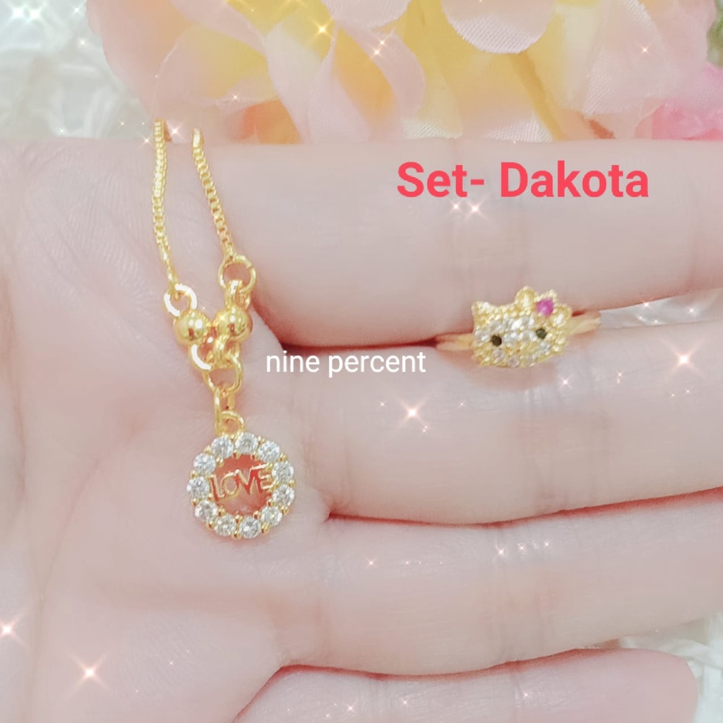 SET PERHIASAN ANAK KALUNG ANAK DAN CINCIN UNTUK USIA 3-7TAHUN