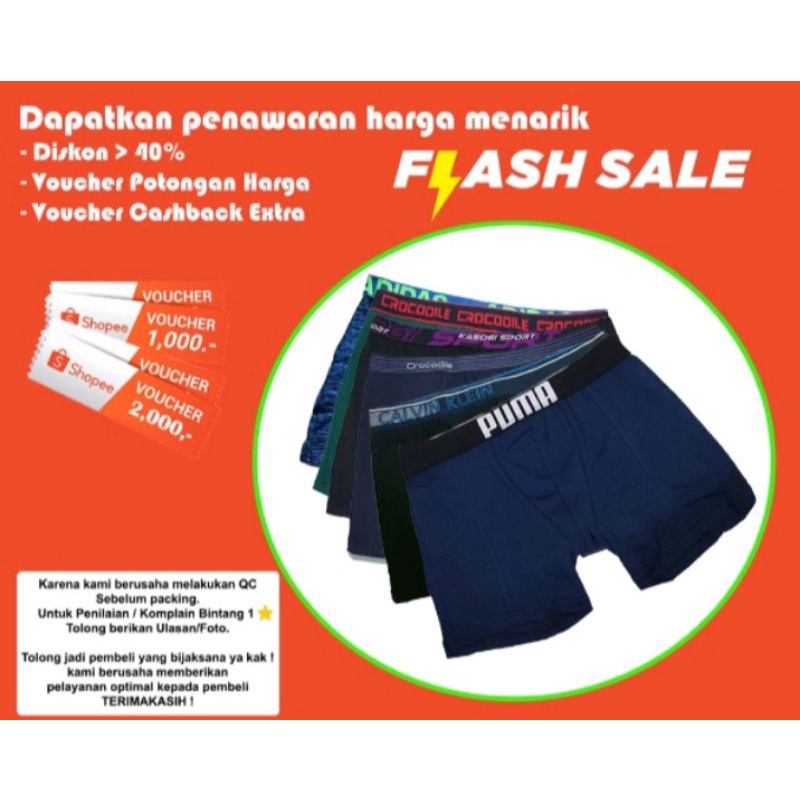 celana dalam pria boxer 2-6pcs