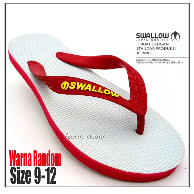 Swallow Putih 9-12 / Sandal Jepit Karet Size Jumbo / Sandal Wudhu / Sandal Jepit Karet