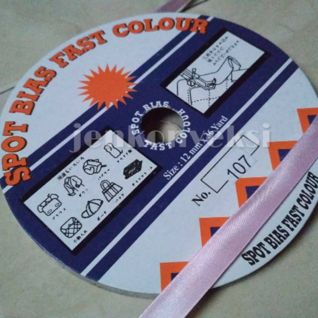 

Bisban Saten Bias Tape Baby Pink Kode 107 Per Roll