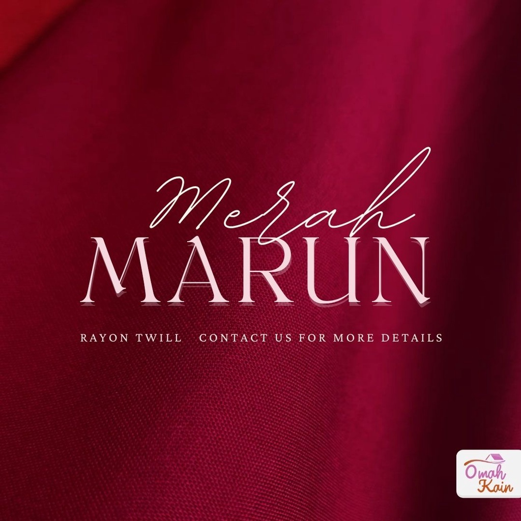 KAIN RAYON TWILL VISCOSE (100% rayon, jatuh, adem, tebal, lembut dan tidak berbulu) #omah kain-Marun