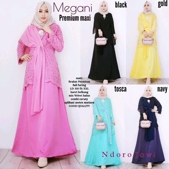 Dress Brukat Premium Maxi Megani by Ndoro Jowi