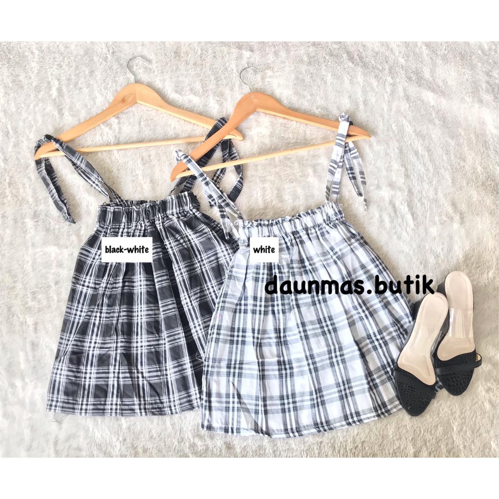 1KG MUAT 8PCS | APPAREL TANKTOP TARTAN TALI HITS SELEBGRAM OOTD FASHION WANITA