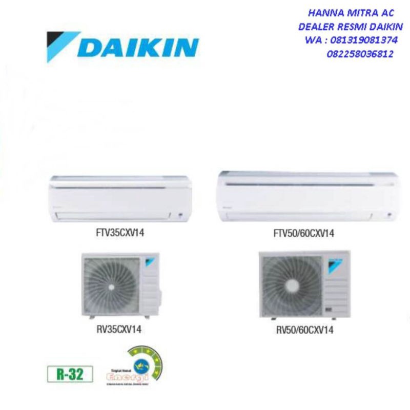 AC DAIKIN 3/4 PK FTV-20CXV14 Standart MALAYSIA R32 + Instalasi Pemasangan