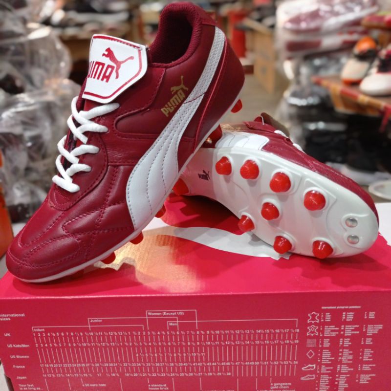SEPATU BOLA ASLI KULIT   SEPATU SEPAK SEPATU BOLA PUMA SEPATU BOLA ADIDAS-PUMA MERAH KULIT