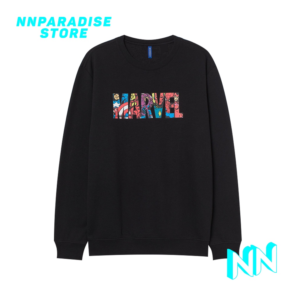 Sweatshirt Crewneck H&* Marvel Black Original Free PaperBag