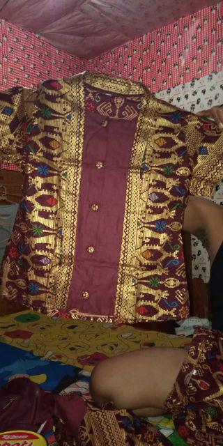 Sarimbit Couple Batik Rok N Blus Wanita Narita Prodo Pendek Maroon