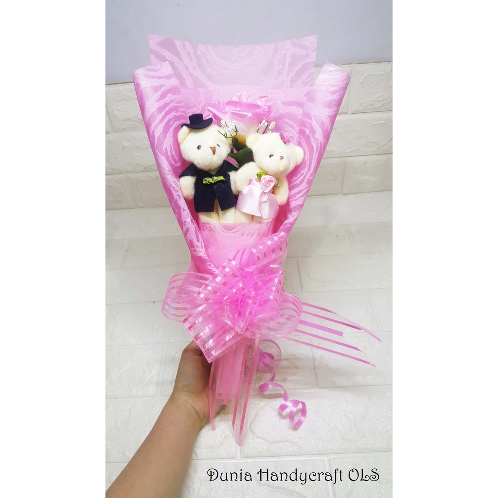 Buket Boneka Manis Valentine Kasih Sayang Anniversary Doll Bouquet Buket Valentine Hadiah