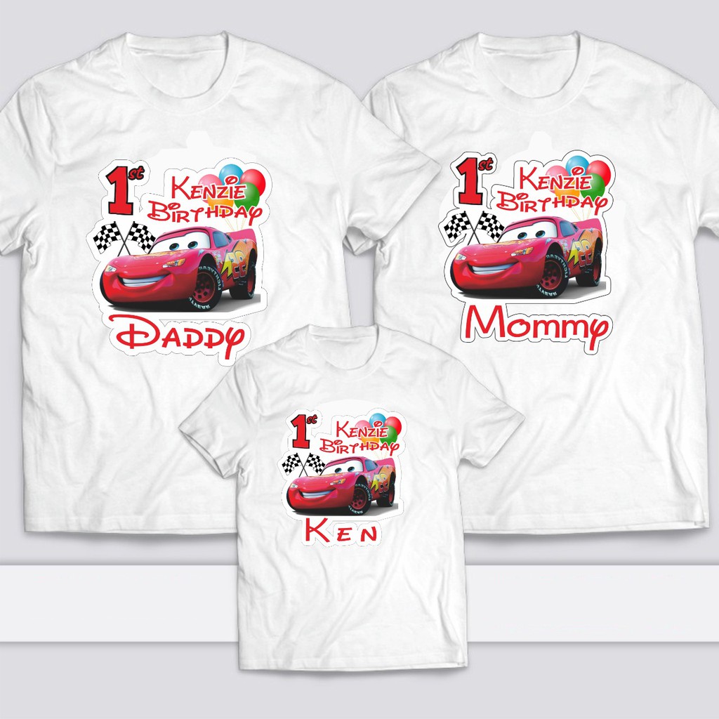 Cars kaos custom family birthday ulang tahun event gathering request gambar