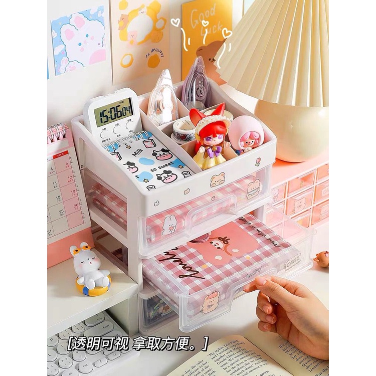 Rak Kosmetik Plastik 3 Laci Serbaguna Tempat Make Up Organizer Rak Kosmetik Transparan