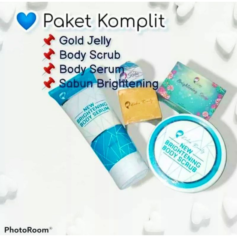 PAKET KEDAS BEAUTY 4IN1 SABUN BRIGHTENING/GOLD JELLY/SCRUB/BODY LOTION KEDAS BEAUTY BPOM