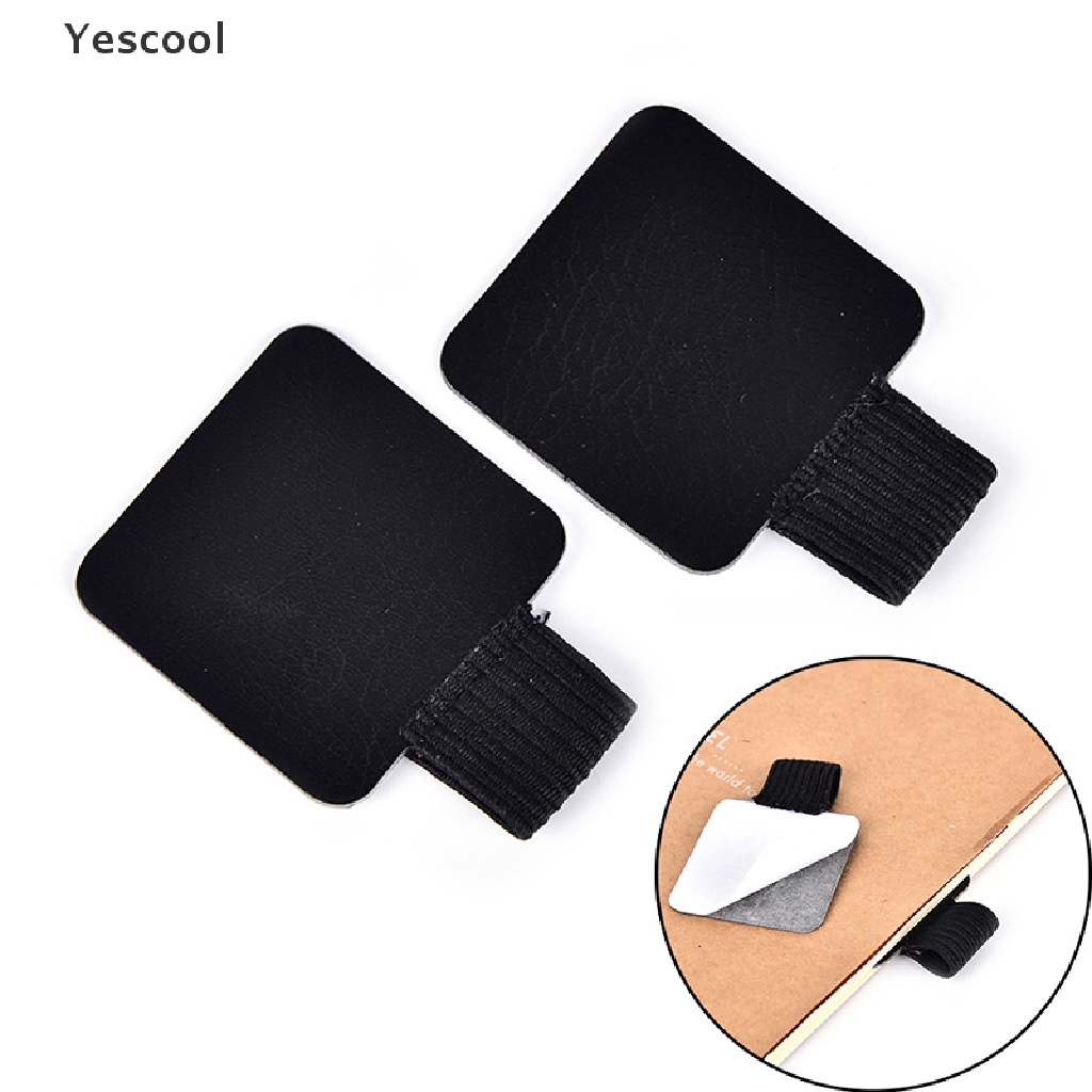 Yescool Klip Holder Pulpen Bahan Kulit PU Dengan Perekat Untuk Buku Catatan / Diary