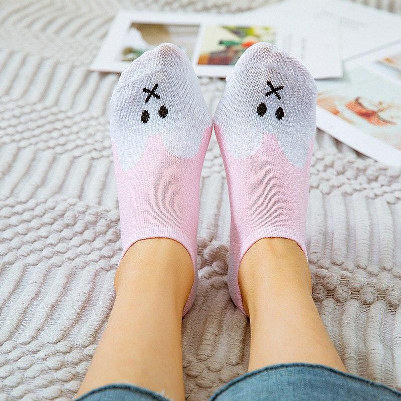 Lovefashion |Kaos Kaki Motif WanitaPriaKorea Ankle Cute Semata Short Socks Pendek Fashion Import COD