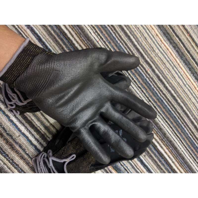1 lusin sarung tangan safety hitam Lapis karet 12 pasang (24 pcs) GRPSIR