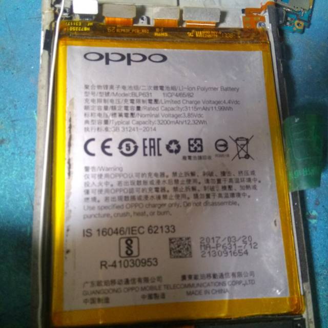 Batre Oppo f3 original copotan