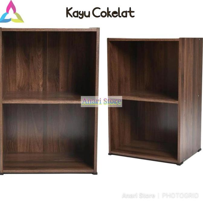 Rak Susun 2 Baju Tingkat Buku Serbaguna Pakaian Kayu Dua Lemari Dedemotshop
