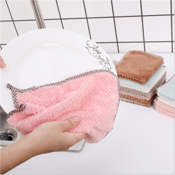 [TULALA SHOP]KAIN LAP MICROFIBER DAPUR LAP CUCI PIRING GELAS CORAL FLEECE/KAIN LAP PIRING ANTI MINYAK TEBAL