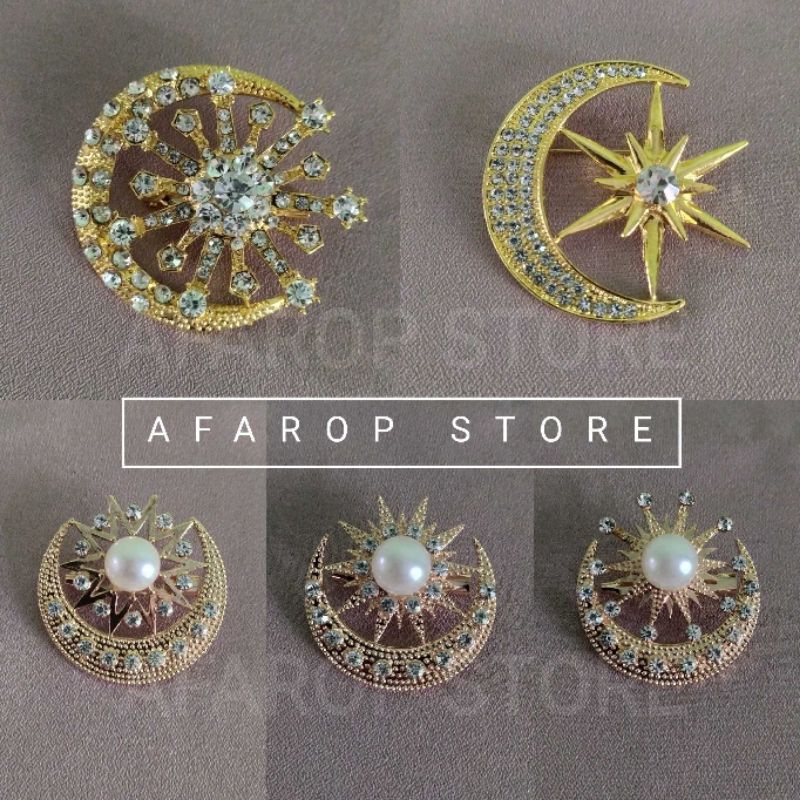 BROS TANJAK BULAN BINTANG | KERONGSANG TANJAK | BROS TANJAK | BROS JILBAB | STAR AND MOON BROOCH