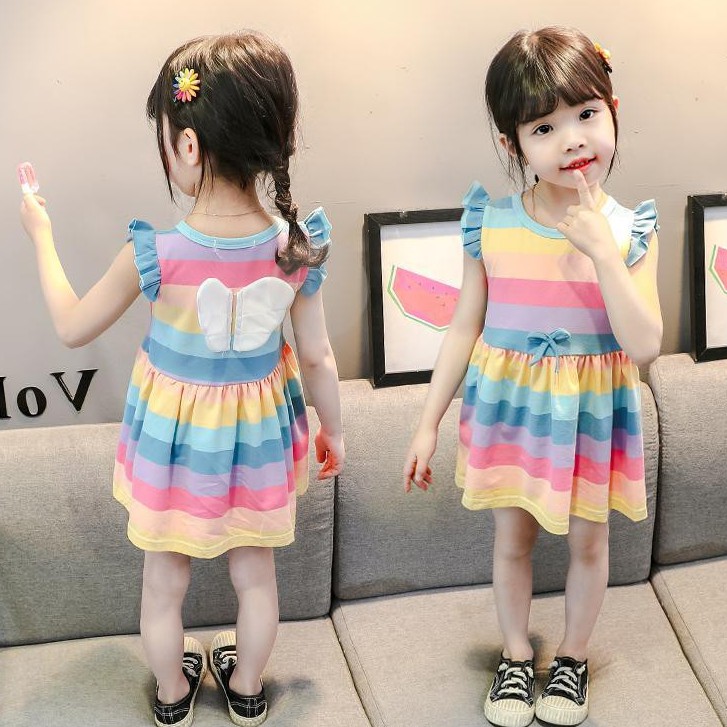 CHUBBI 57 Dress Kaos Anak Perempuan Rainbow Wing