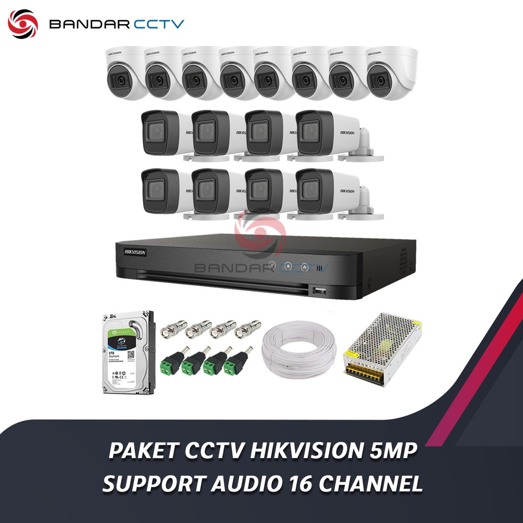 Paket CCTV Hikvision 5MP Support Audio 16 Channel