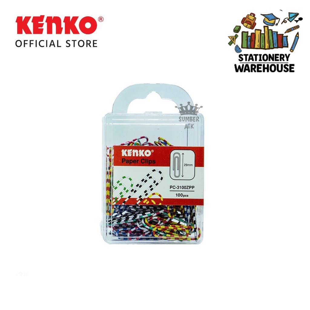 

Paper Clip KENKO PC-3100ZPP ZEBRA / Penjepit Kertas Warna Warni ( isi 100 PCS ) - 1 Set