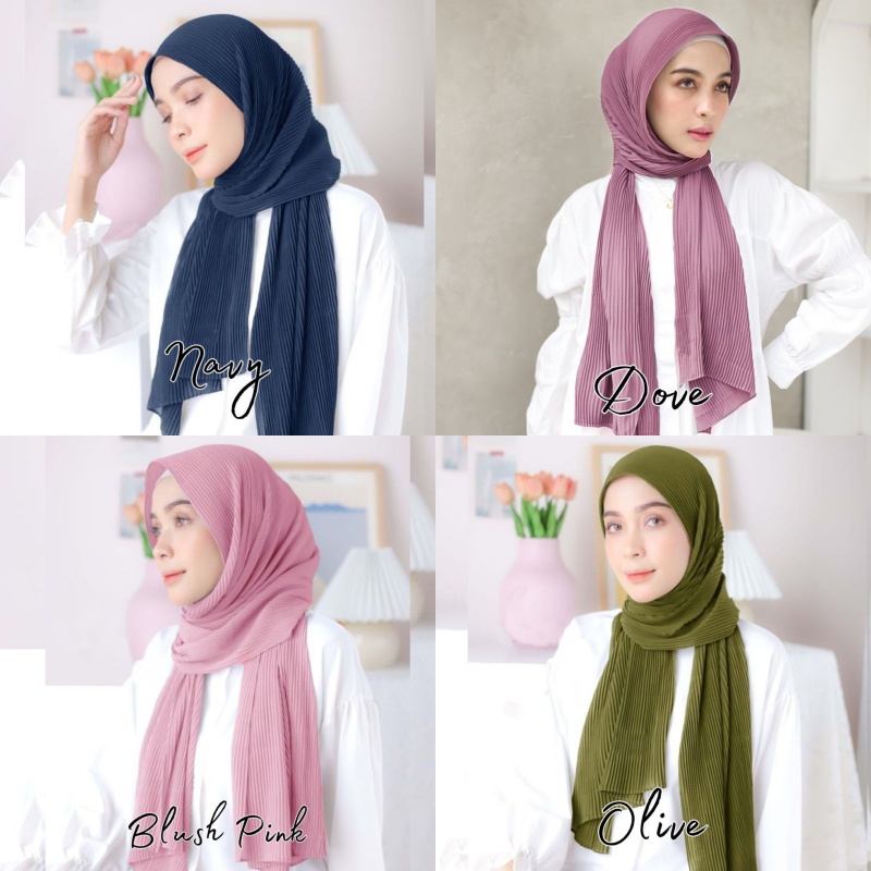 [FULL PLISKET] PASHMINA PLISKET LIDI CERUTY BABY DOLL &quot;PLEATED SHAWL&quot; TANPA LIPATAN TENGAH TERLARIS