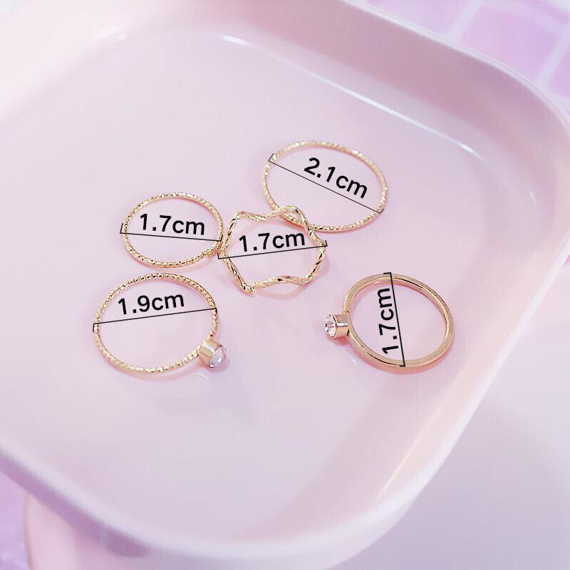 (COD) Cincin Wanita 5PCS Fashion Wanita Korea Ring Acessoriess MALL SHOPPING