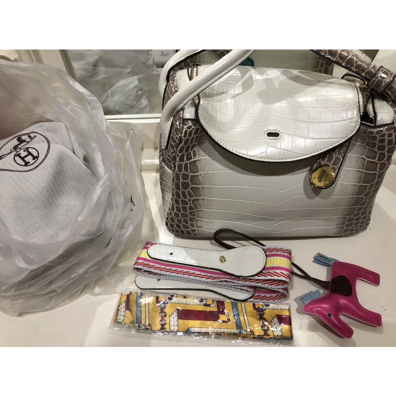 Tas Lindy croco / hand bag croco size 30 cm