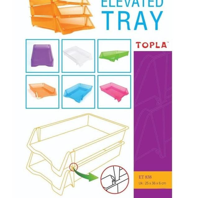 

Ready Topla Elevated Tray Rak File Kertas HVS Bisa Susun ET838 - LBN
