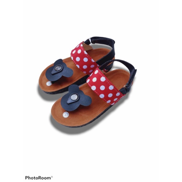 SB - SANDAL ANAK MICKEY POLKA MERAH