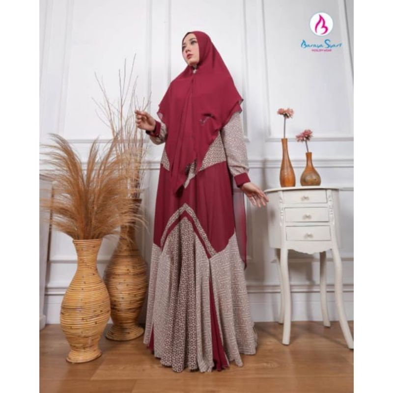Gamis New Set Syar'i By Baraya Syari / Gamis Set Hijab Syar'i / Gamis Busui Terbaru / Gamis Cantik
