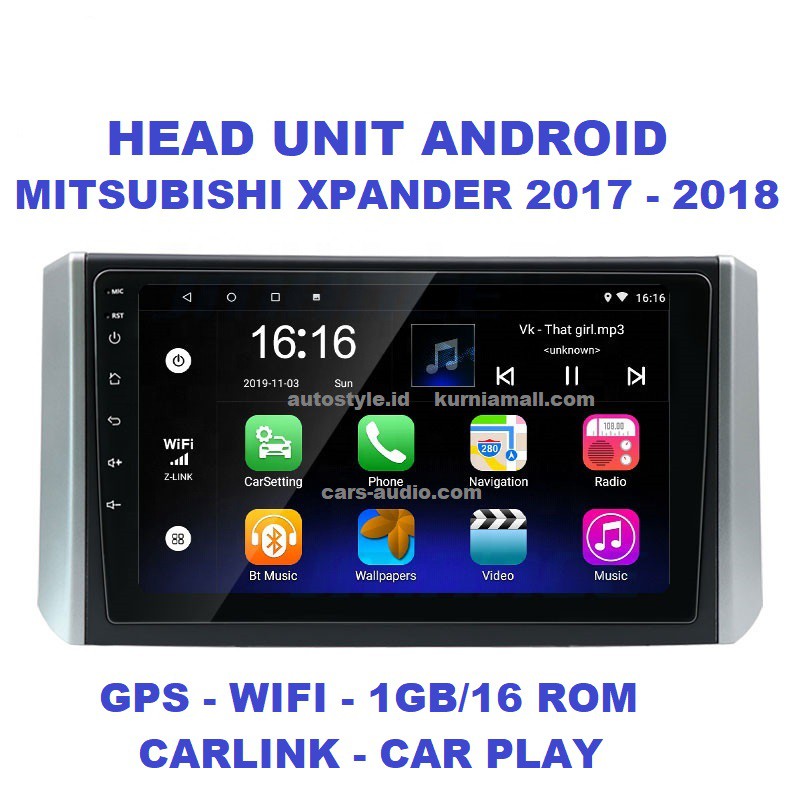 Head unit Android Mitsubishi Xpander GPS wifi car link PNP Tape mobil double din expander