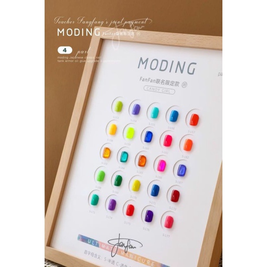 NAIL GEL POLISH MODING X FANFAN SERIES CANDY GIRL SET KUTEK GEL CAT KUKU FREE  DISPLAY / FRAME