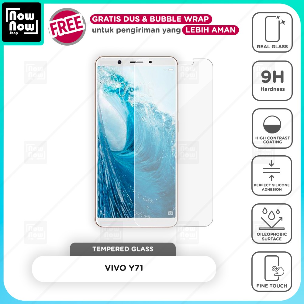 Tempered Glass Anti Gores VIVO Y71 Screen Guard Protector 9H Kaca Temperglass