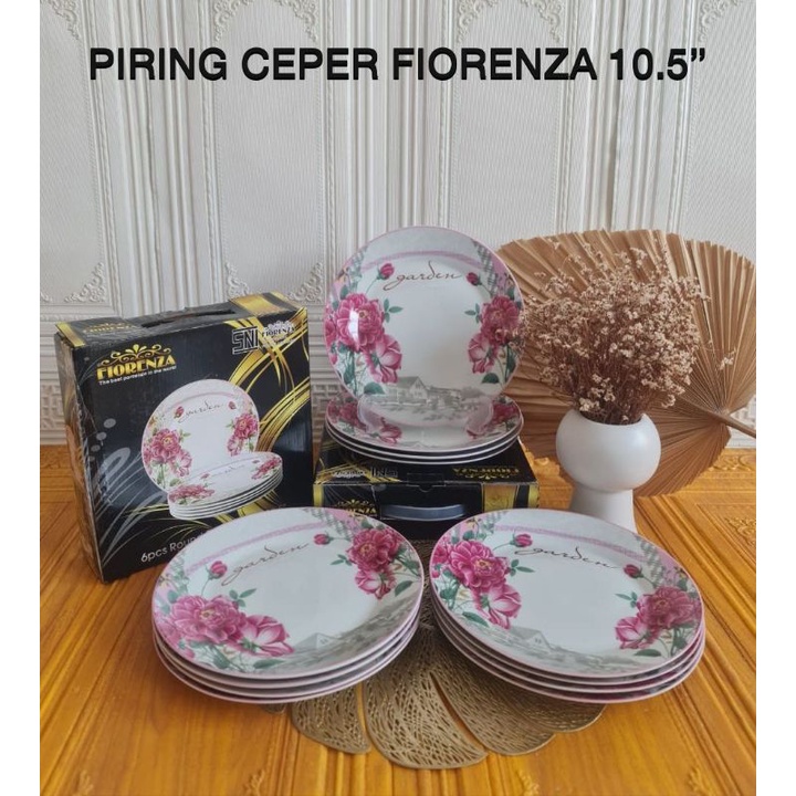 piring keramik fiorenza free paking kayu/ 12pcs