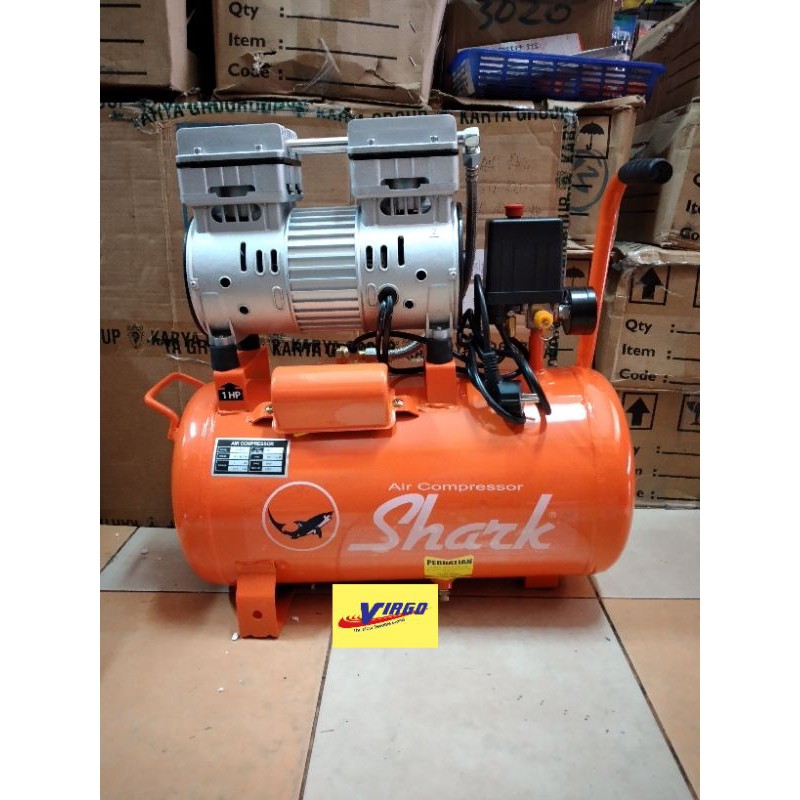 OV 10-25 COMPRESSOR KOMPRESSOR OILLES SILENT 1HP 1 HP 25 LITER SHARK