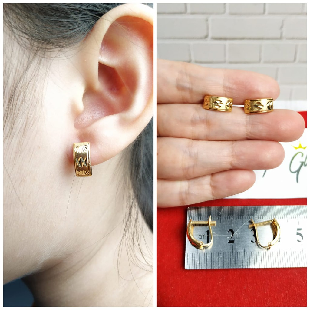 ANTING JEPIT UKIR GOLD PERAK ASLI S925 GLOBAL JEWELLERY CI040