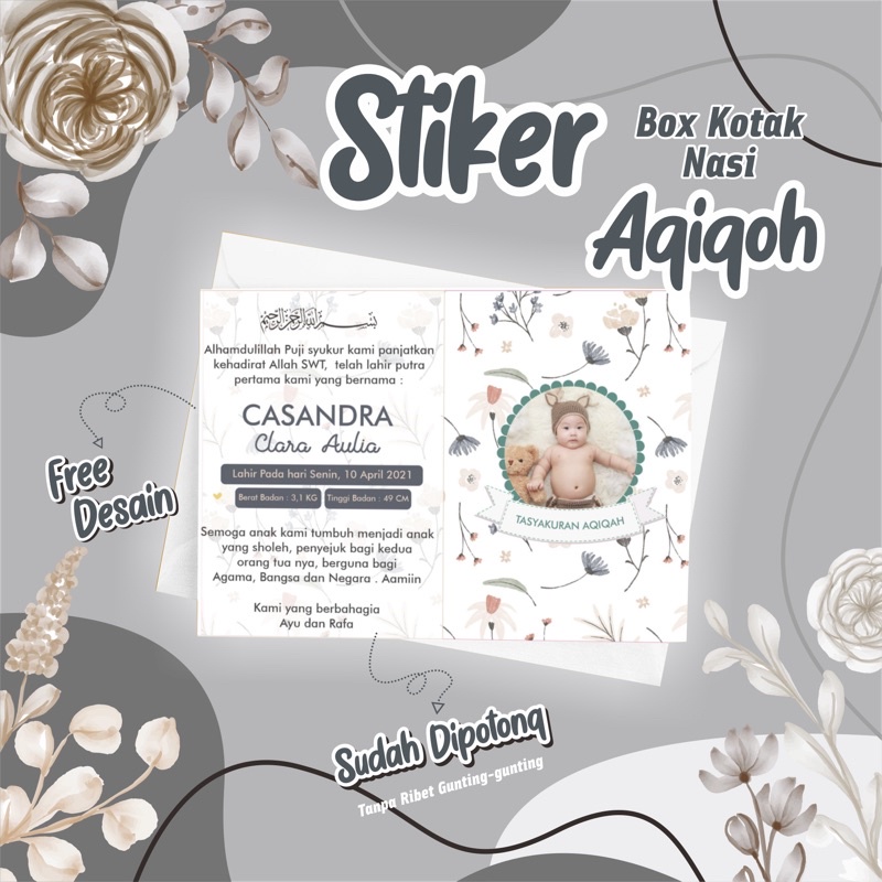 

STIKER AQIQAH STIKER TASYAKURAN AQIQAH STIKER KOTAK NASI STIKER BOX NASI CETAK STIKER TASYAKURAN AQIQOH MURAH