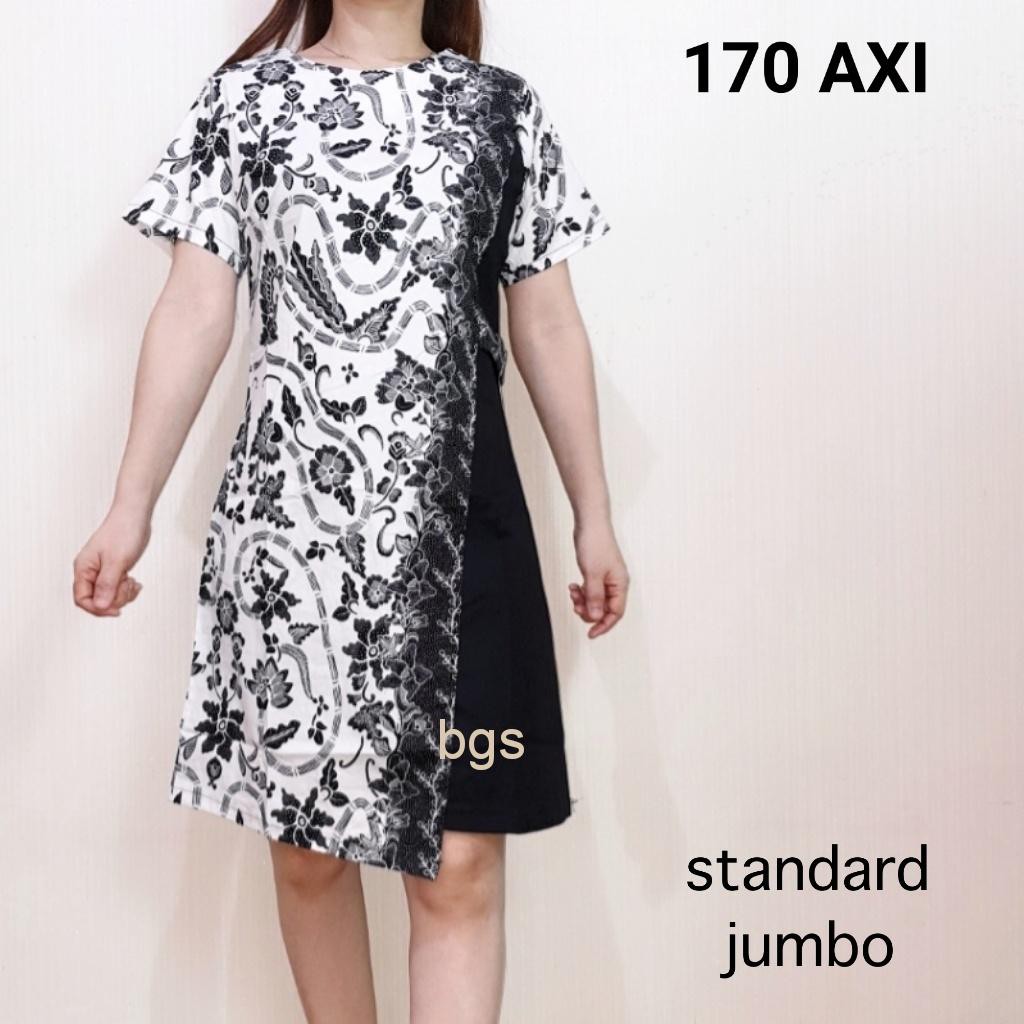 Dress 170 Ax Dress Batik Asimetris Warna White Motif Bunga Bahan Katun Stretchy Shopee Indonesia