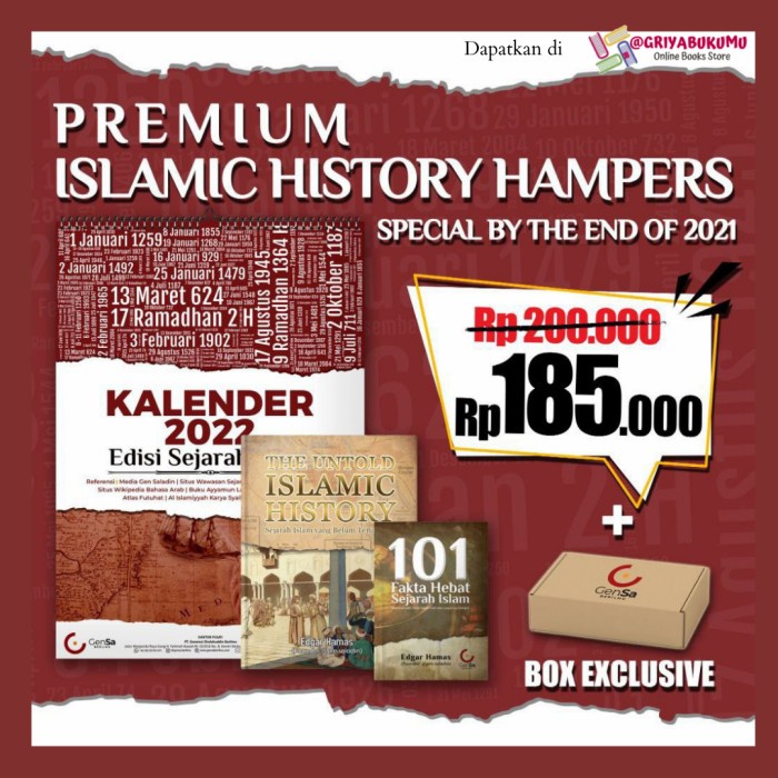 

MUST HAVE!! PREMIUM ISLAMIC HISTORY HAMPERS - KALENDER SEJARAH 2022 101 FAKTA TUIH TERBARU