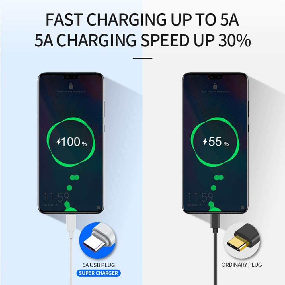 5A Kabel Type C Fast Charging USB C PD QC3.0 Charger Kabel Data Tipe C Line