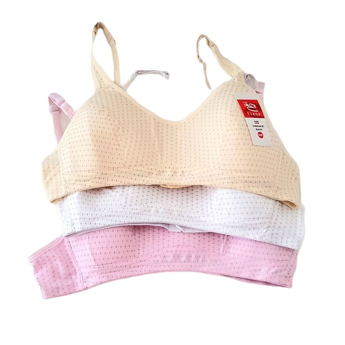 Bra / BH Remaja Elena 4004 (Tanpa Busa, Tanpa Kawat, Kait 3, Cup A)